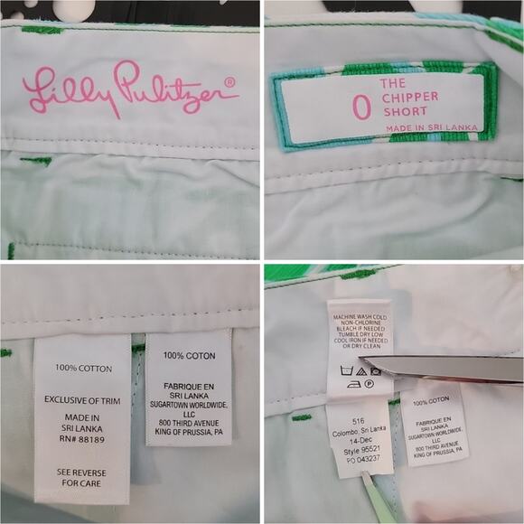 Lilly Pulitzer Women's The Chipper Short in Green Blue White Size 0 ALTERED FLAW - Picture 9 of 13